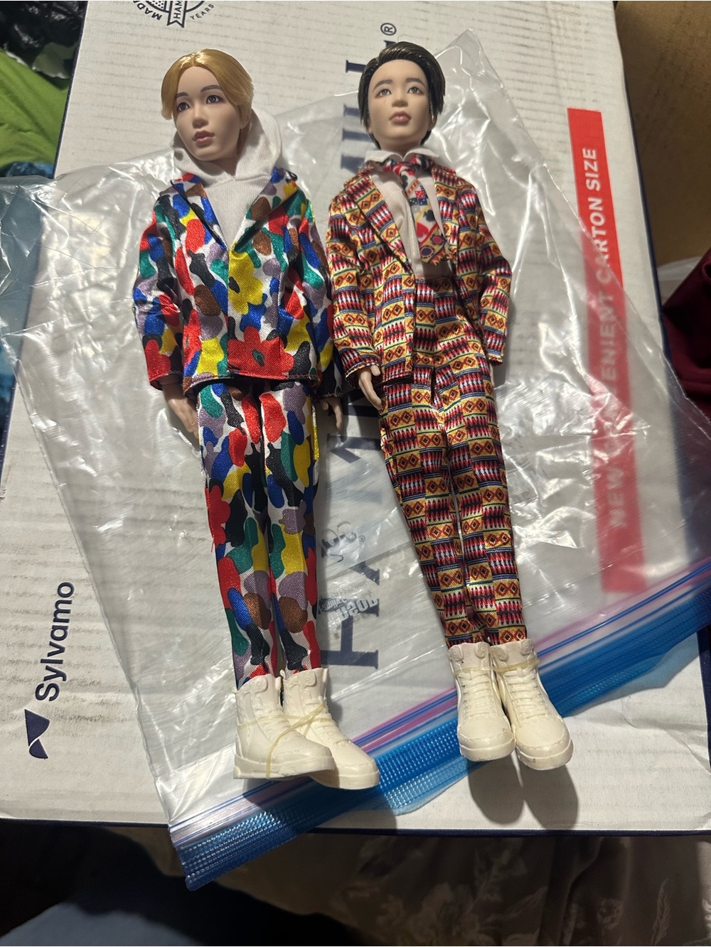 Collectible Kids Fashion Dolls in Multicolor & Brown Patterned Outfits